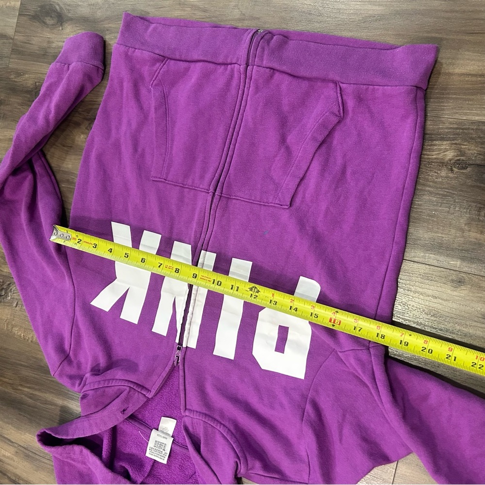 PINK Victoria's Secret Purple Full-Zip Hoodie with White Logo - Picture 5 of 5
